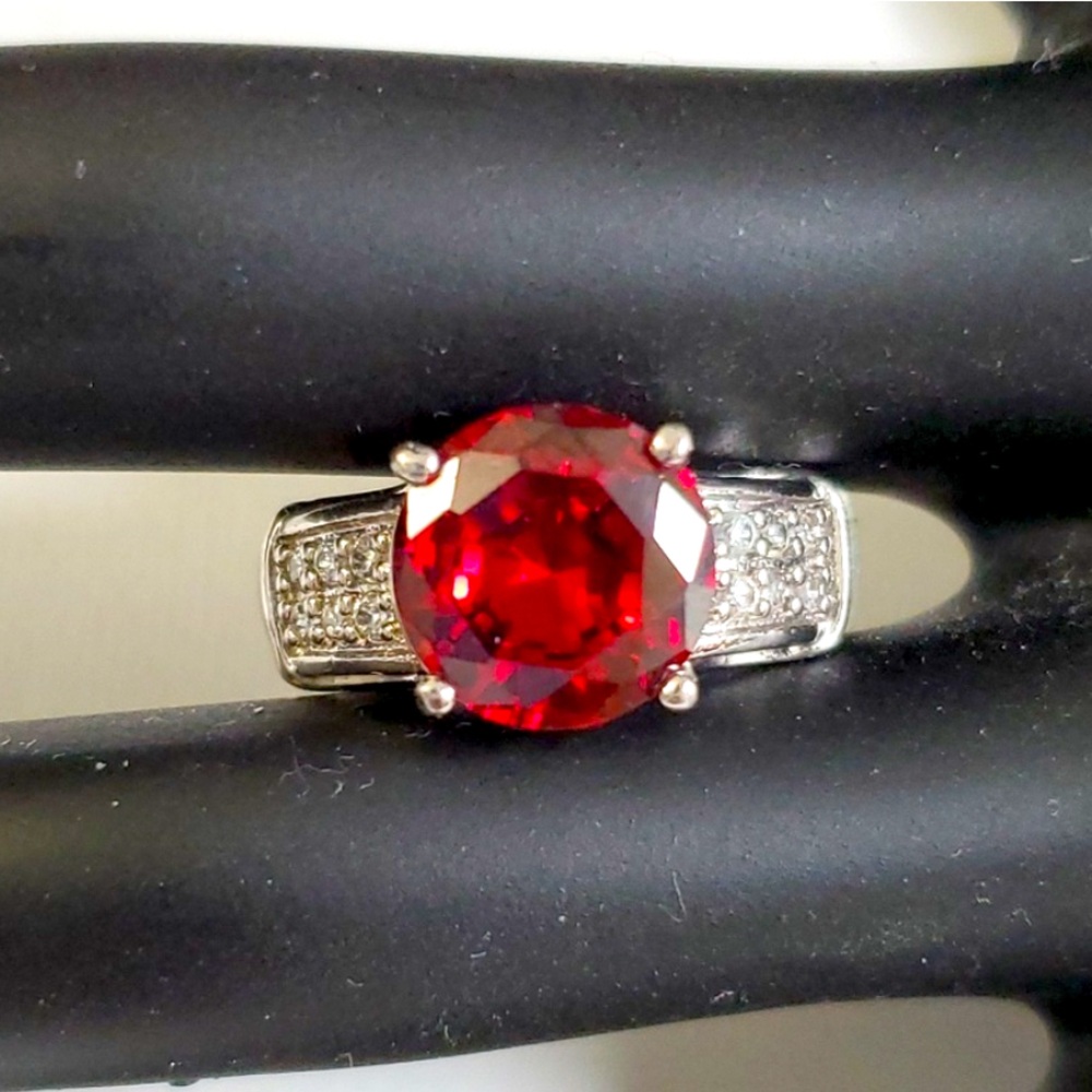 3 Cttw Sterling Silver 925 Ruby Ring